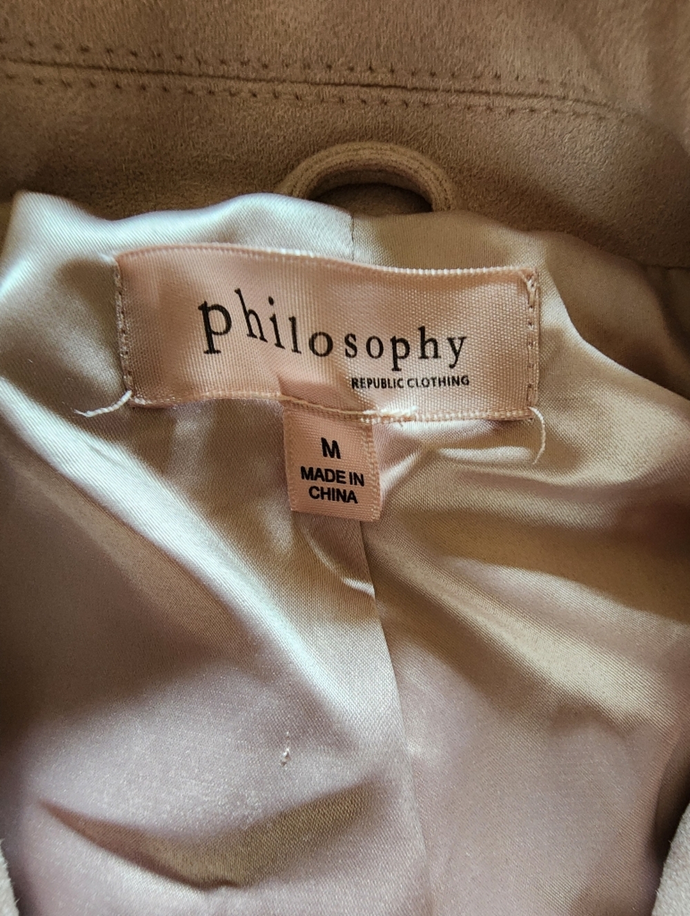 NWOT Philosophy Soft Blush Pink Faux Suede Moto Jacket - Picture 3 of 7